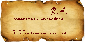 Rosenstein Annamária névjegykártya